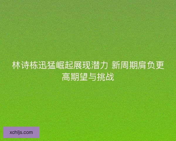 林诗栋迅猛崛起展现潜力 新周期肩负更高期望与挑战