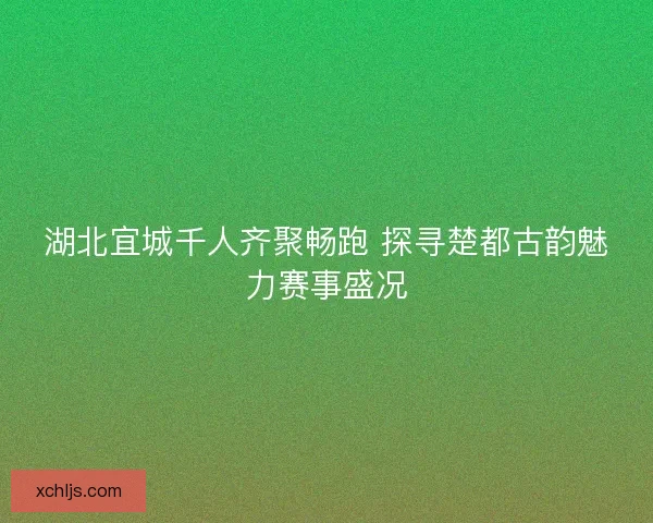 湖北宜城千人齐聚畅跑 探寻楚都古韵魅力赛事盛况 湖北宜城千人齐聚畅跑 探寻楚都古韵魅力赛事盛况