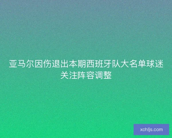 亚马尔因伤退出本期西班牙队大名单球迷关注阵容调整